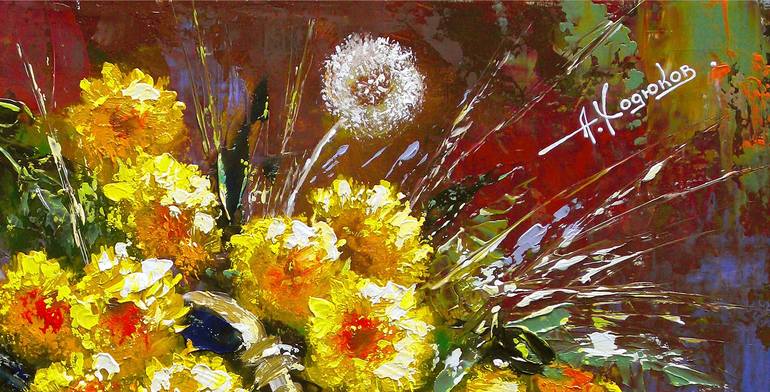 Original Impressionism Floral Painting by Александр Ходюков 