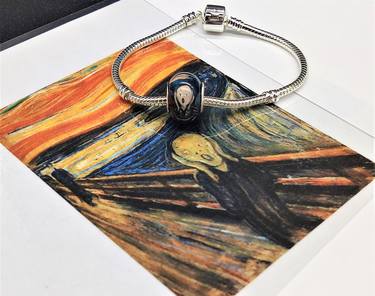 Wearable art exclusive charm bead 'The Scream' thumb