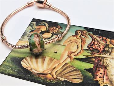 Wearable art exclusive charm bead 'The birth of Venus' thumb