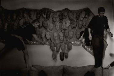 Memory of Fire - Genesis, 66 hessian heads mounted on hessian, 2007 Wellington thumb