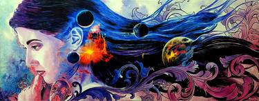 Original Art Nouveau Outer Space Paintings by Marco Tal
