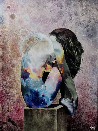 Print of Figurative Outer Space Paintings by Marco Tal