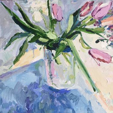 Print of Abstract Expressionism Floral Paintings by Natalia Bessmertnova