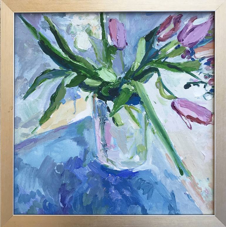 Original Abstract Expressionism Floral Painting by Natalia Bessmertnova