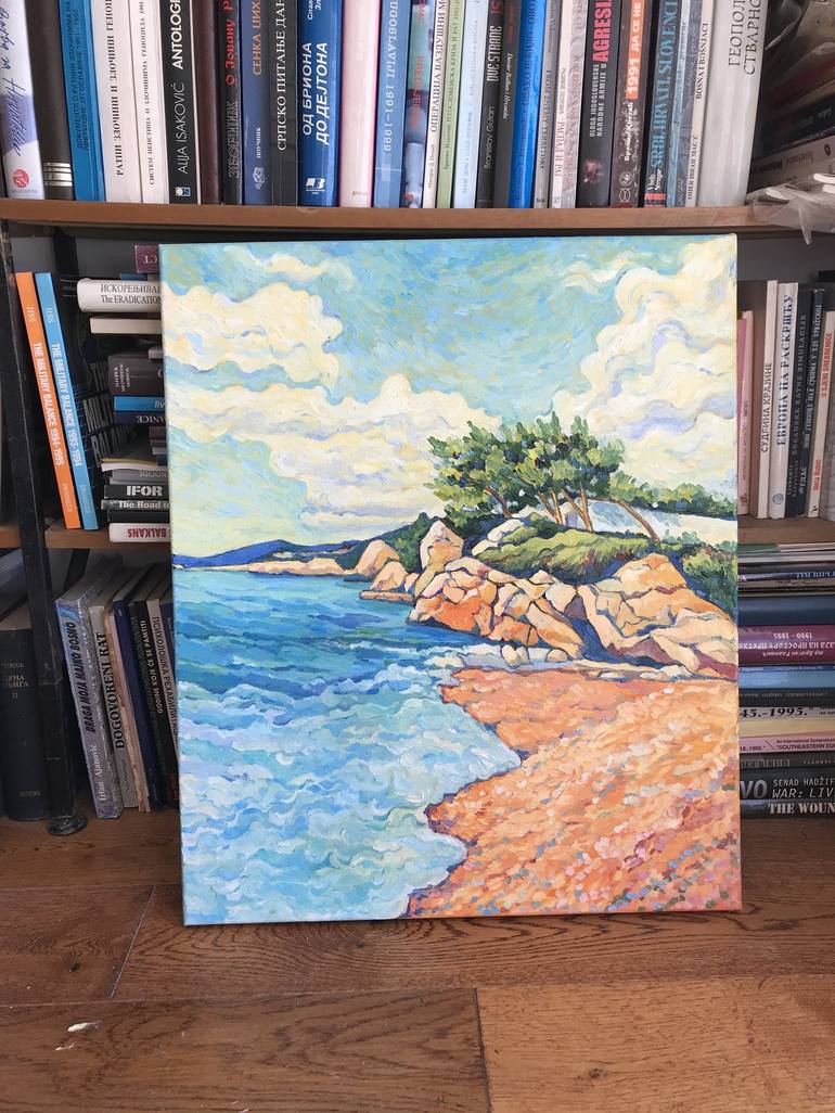 Original Expressionism Seascape Painting by Natalia Bessmertnova