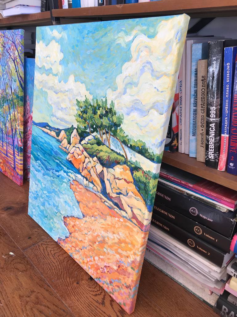 Original Expressionism Seascape Painting by Natalia Bessmertnova