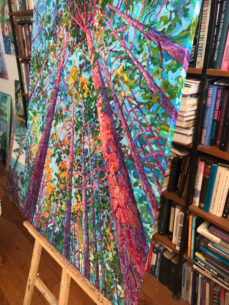 Original Expressionism Landscape Painting by Natalia Bessmertnova