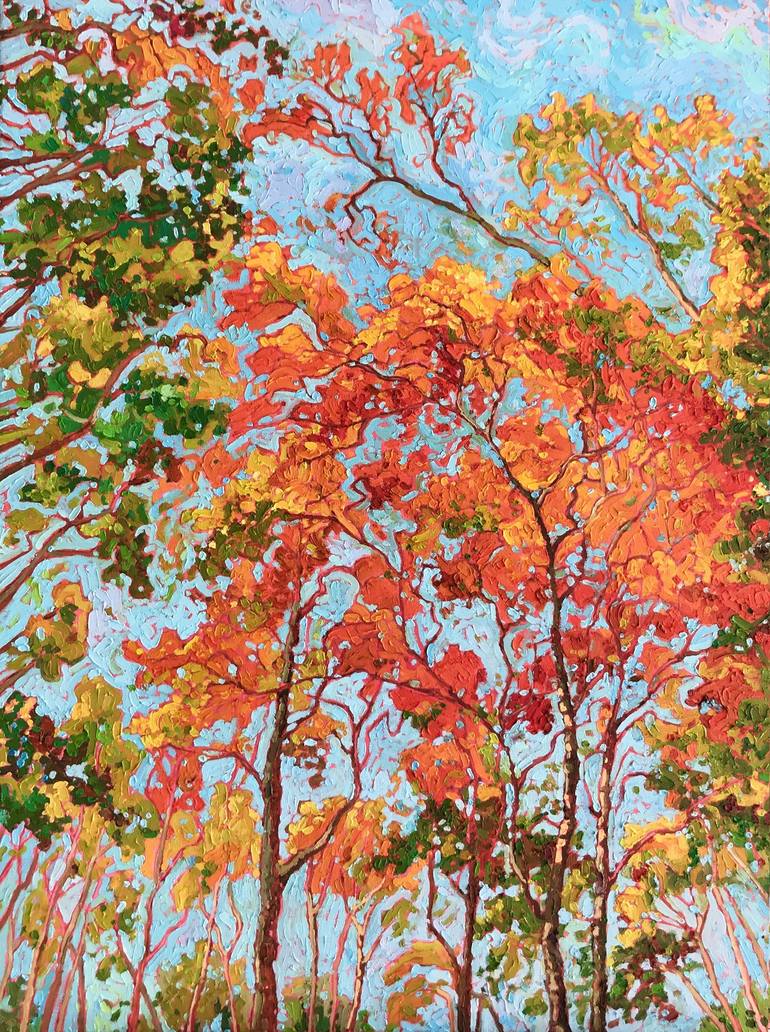 Original Abstract Expressionism Landscape Painting by Natalia Bessmertnova