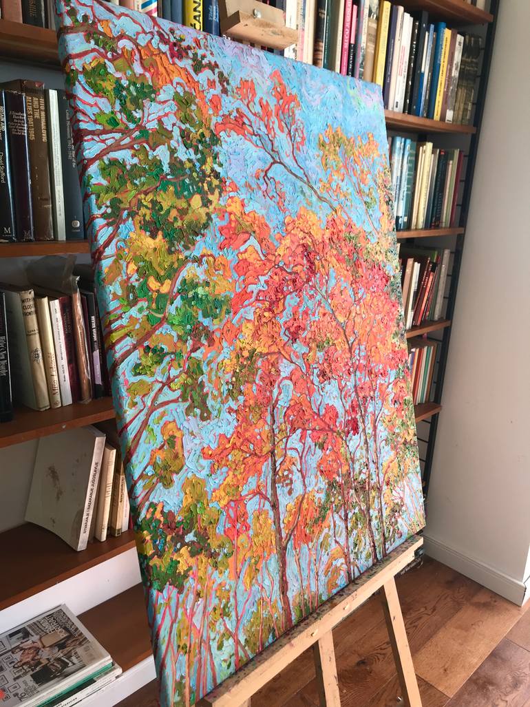 Original Abstract Expressionism Landscape Painting by Natalia Bessmertnova