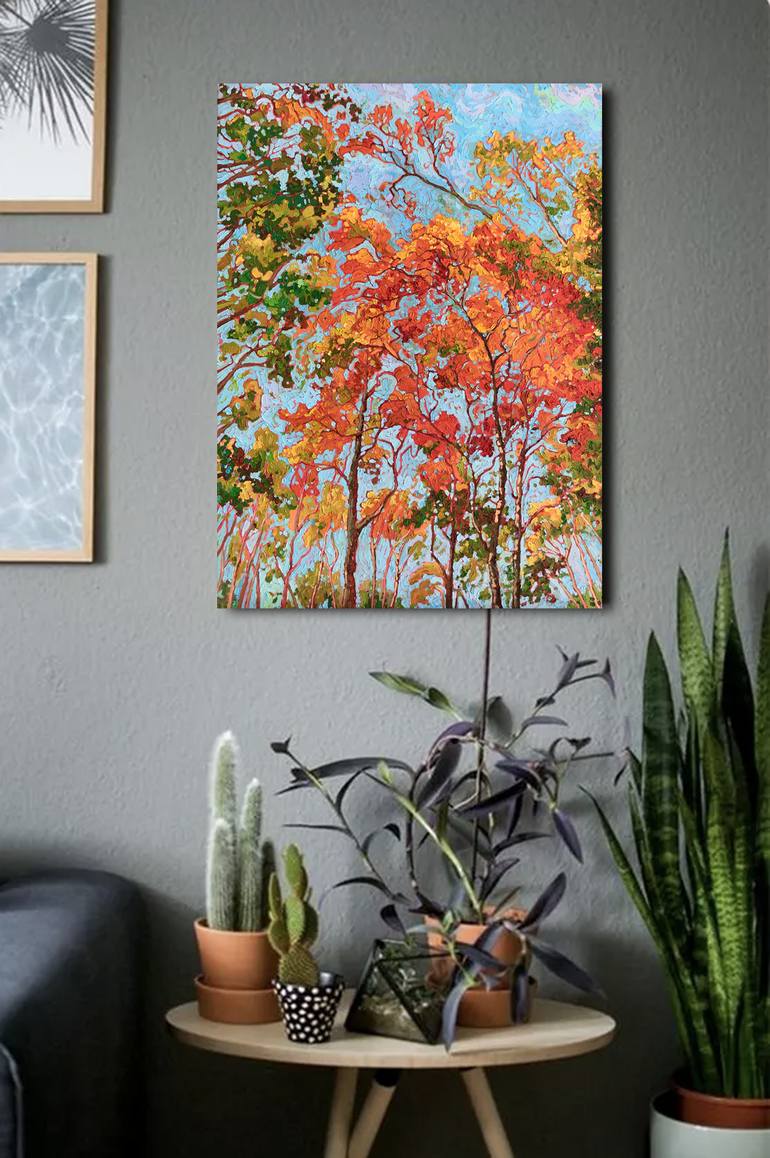 Original Abstract Expressionism Landscape Painting by Natalia Bessmertnova