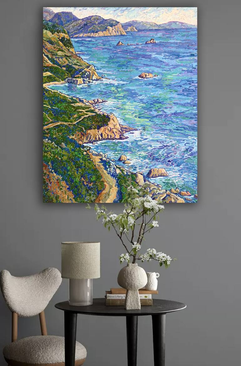 Original Impressionism Seascape Painting by Natalia Bessmertnova
