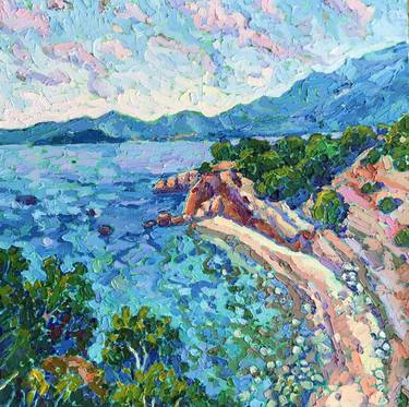Original Impressionism Seascape Painting by Natalia Bessmertnova