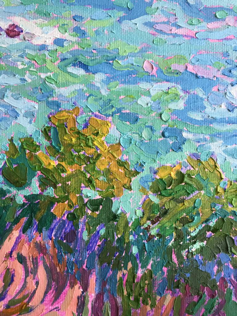 Original Impressionism Seascape Painting by Natalia Bessmertnova