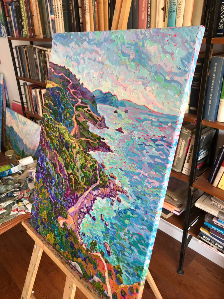 Original Impressionism Seascape Painting by Natalia Bessmertnova