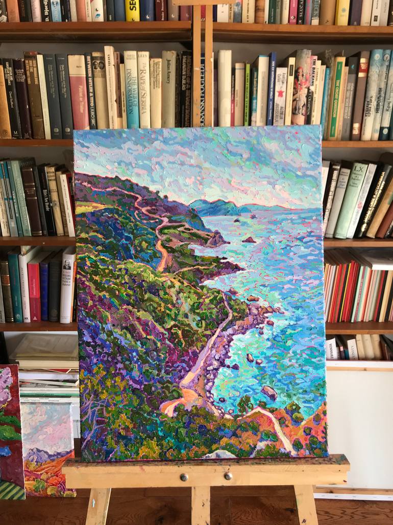 Original Impressionism Seascape Painting by Natalia Bessmertnova