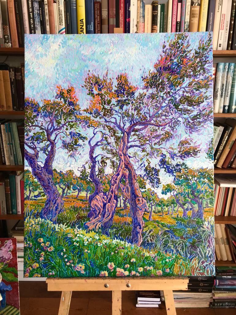 Original Impressionism Landscape Painting by Natalia Bessmertnova