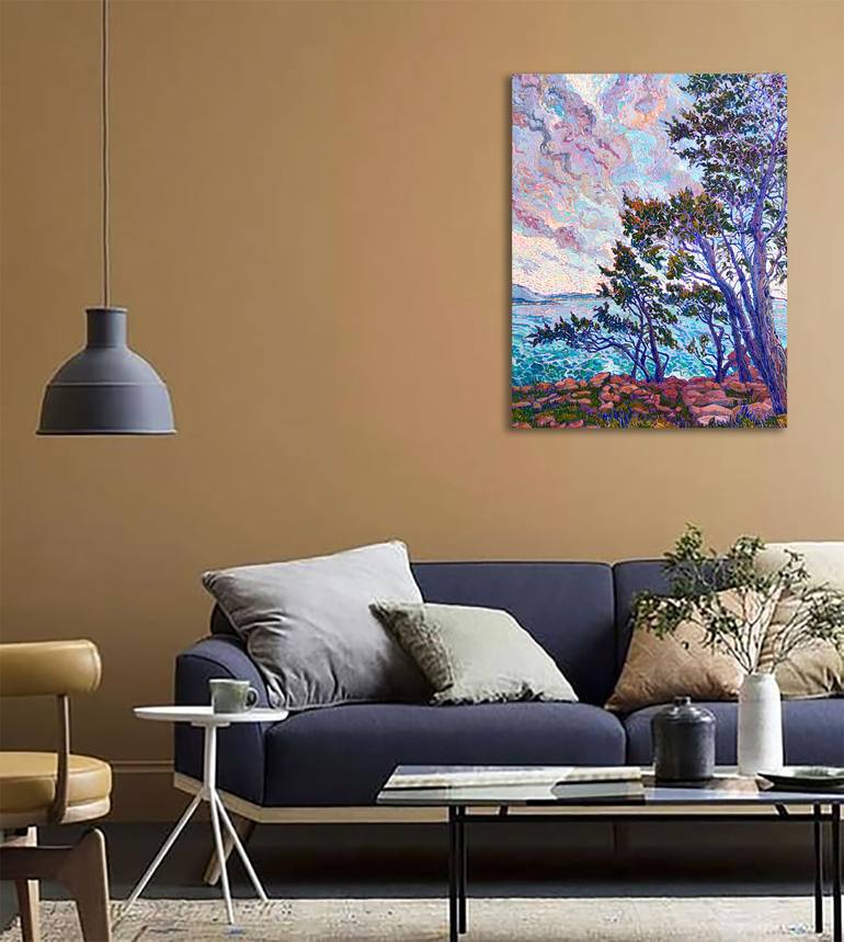 Original Impressionism Seascape Painting by Natalia Bessmertnova