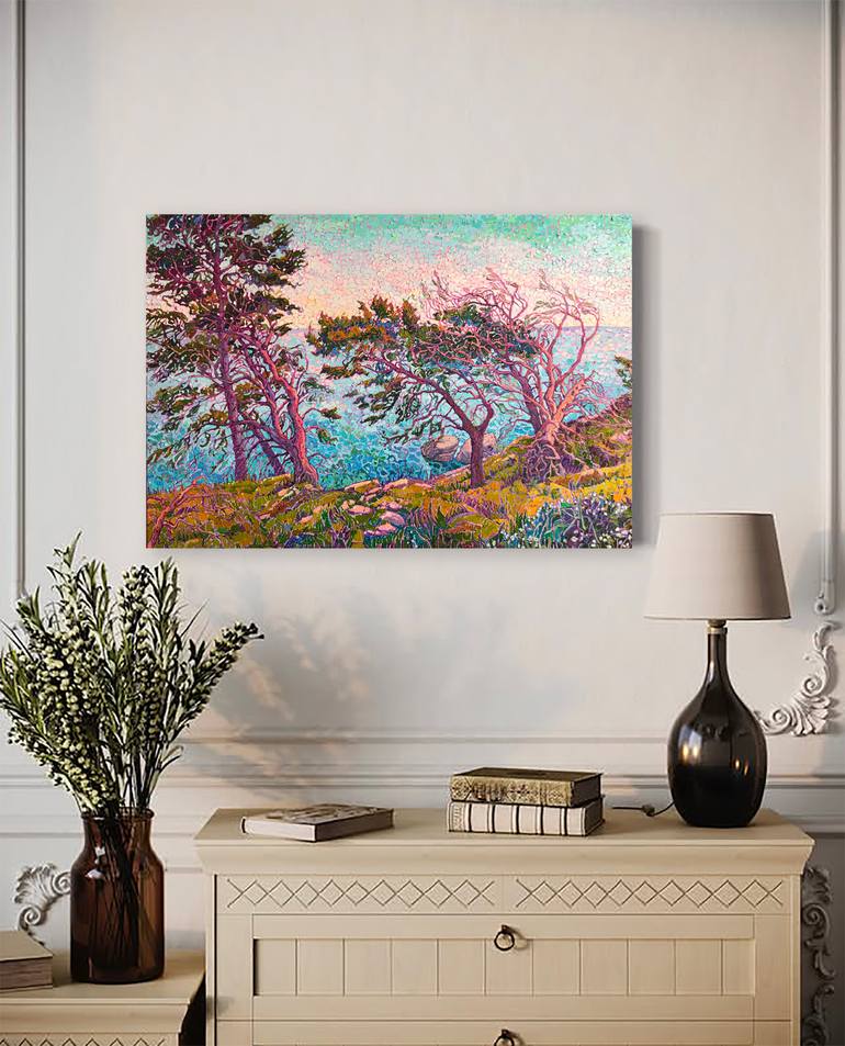 Original Impressionism Seascape Painting by Natalia Bessmertnova