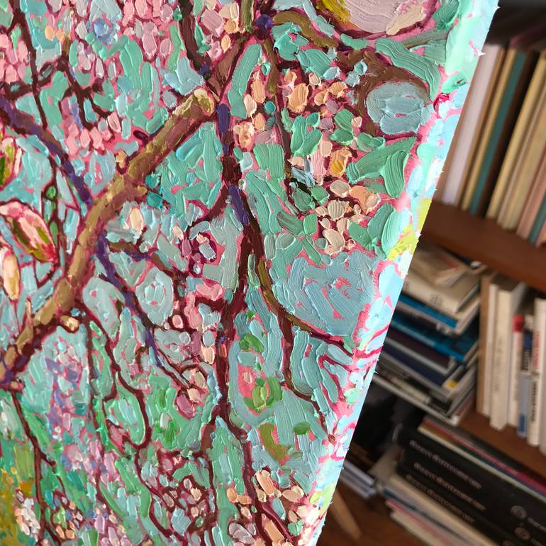 Original Impressionism Floral Painting by Natalia Bessmertnova