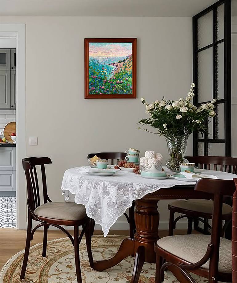 Original Impressionism Seascape Painting by Natalia Bessmertnova
