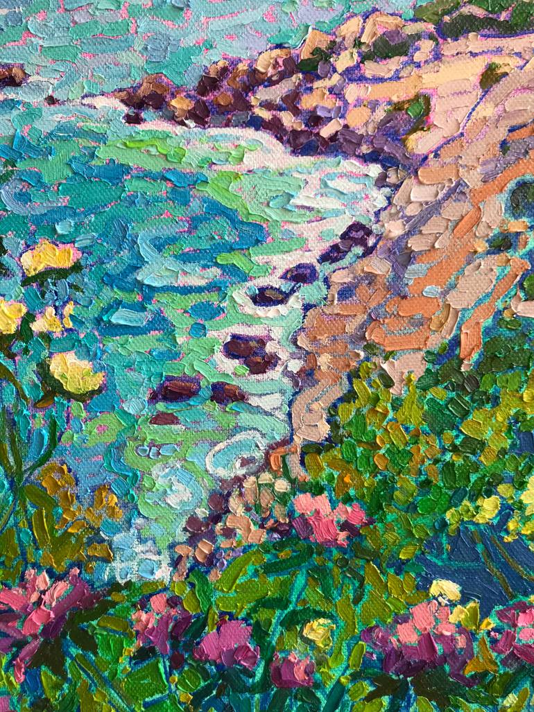 Original Impressionism Seascape Painting by Natalia Bessmertnova