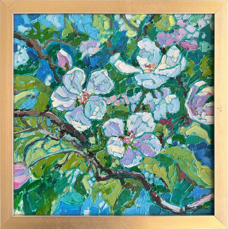 Original Impressionism Floral Painting by Natalia Bessmertnova