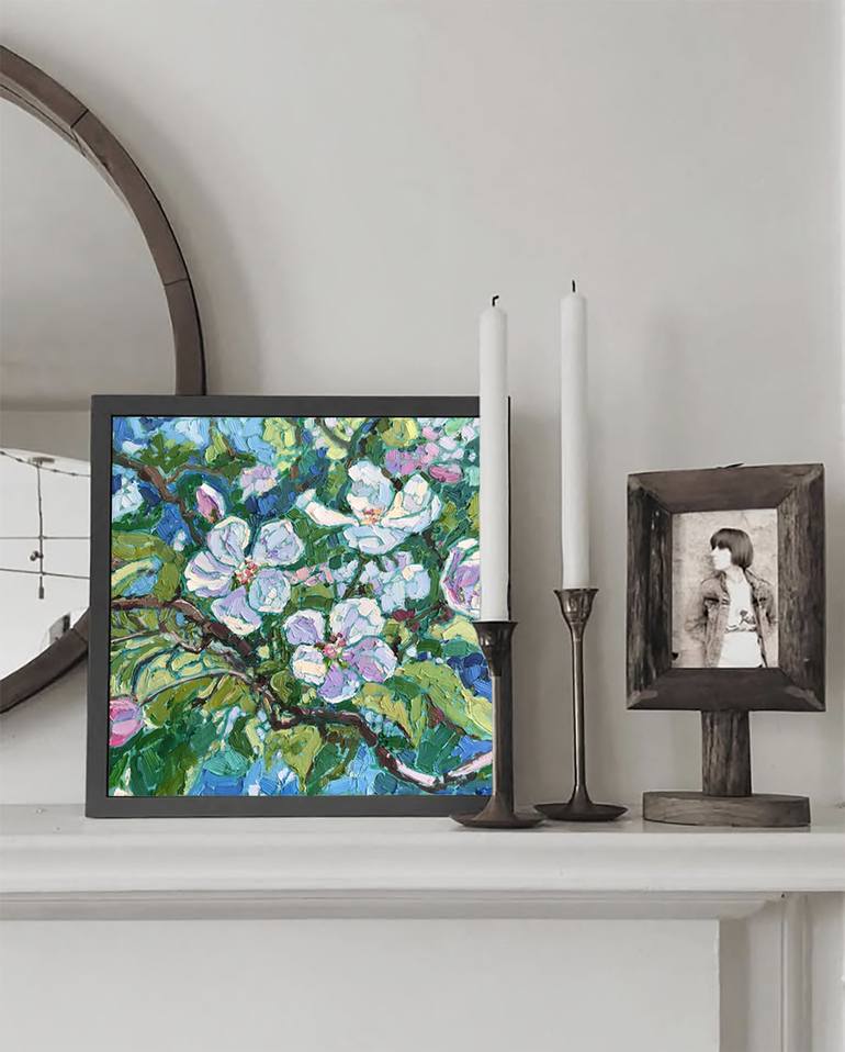 Original Impressionism Floral Painting by Natalia Bessmertnova