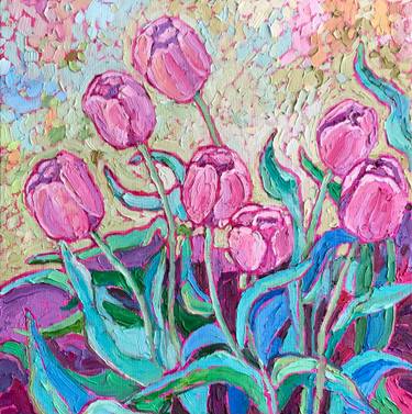 Original Impressionism Floral Painting by Natalia Bessmertnova