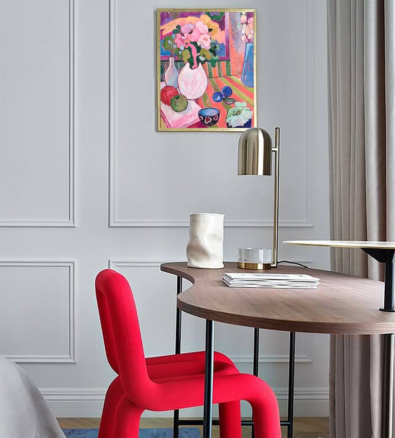 Original Abstract Expressionism Still Life Painting by Natalia Bessmertnova
