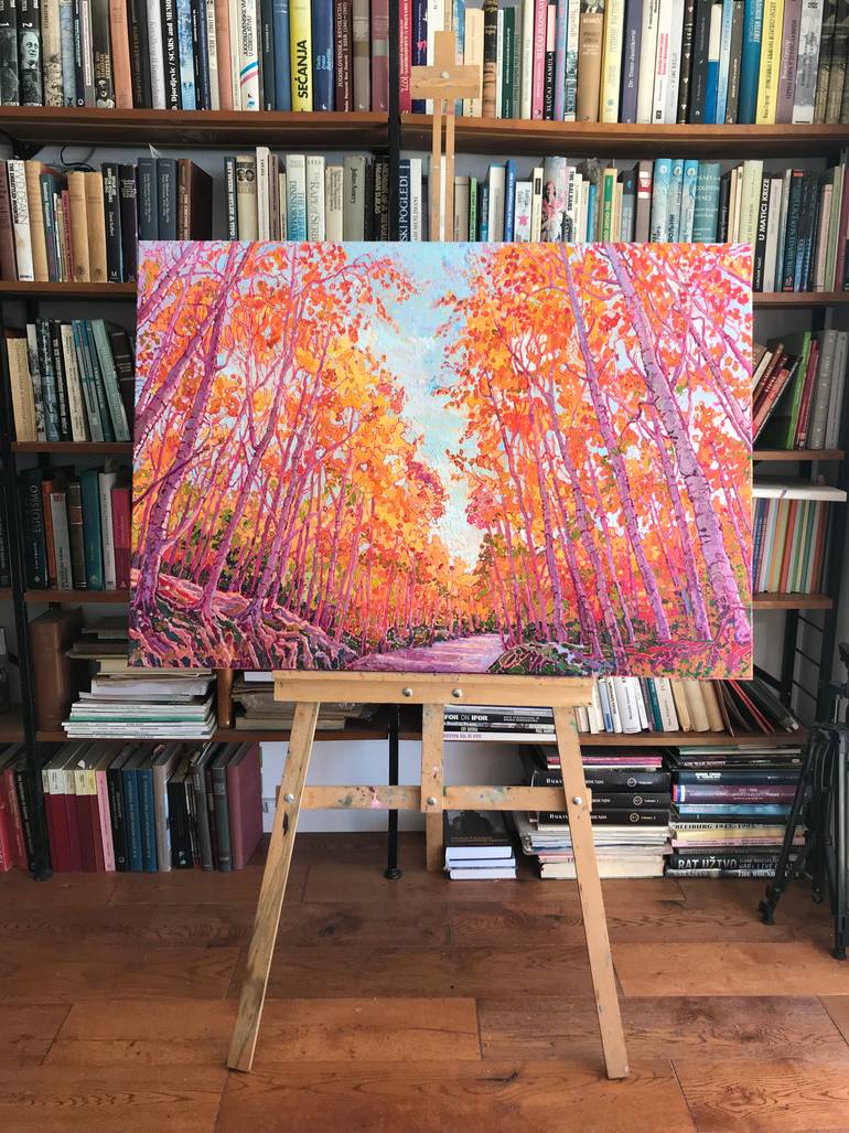 Original Expressionism Landscape Painting by Natalia Bessmertnova