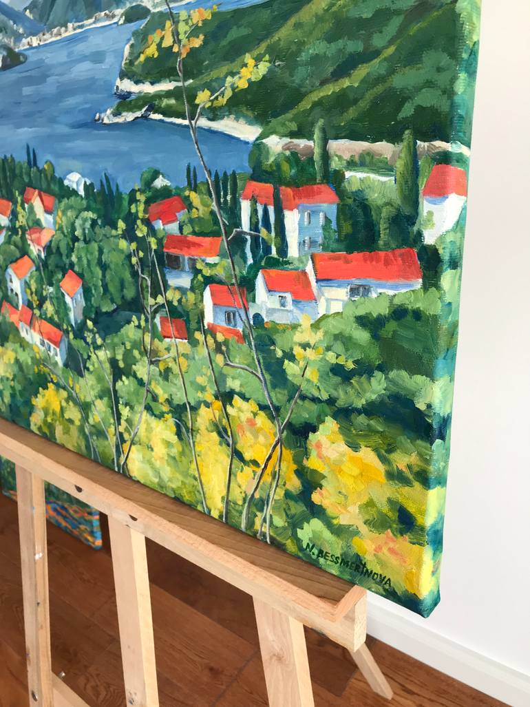 Original Abstract Expressionism Landscape Painting by Natalia Bessmertnova