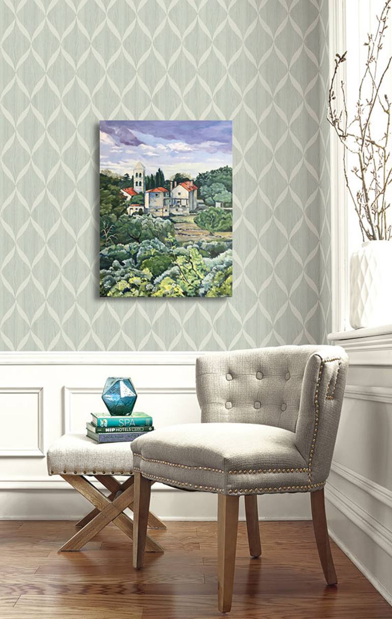 Original Expressionism Landscape Painting by Natalia Bessmertnova