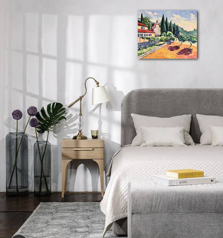 Original Abstract Expressionism Landscape Painting by Natalia Bessmertnova