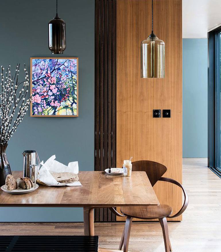 Original Abstract Expressionism Floral Painting by Natalia Bessmertnova