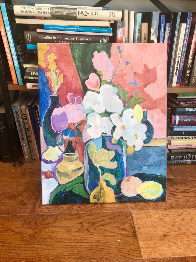 Original Abstract Still Life Painting by Natalia Bessmertnova