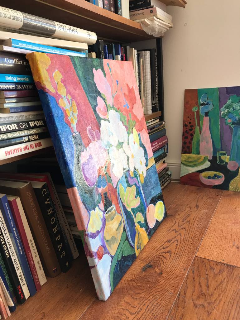 Original Abstract Still Life Painting by Natalia Bessmertnova