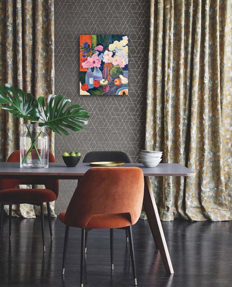 Original Abstract Still Life Painting by Natalia Bessmertnova