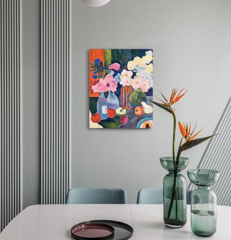 Original Abstract Still Life Painting by Natalia Bessmertnova
