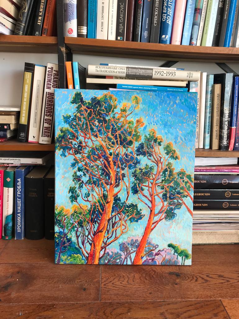 Original Expressionism Landscape Painting by Natalia Bessmertnova