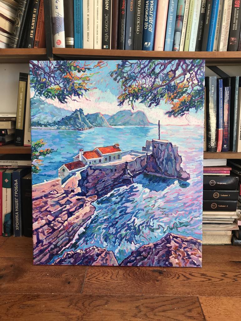 Original Impressionism Seascape Painting by Natalia Bessmertnova