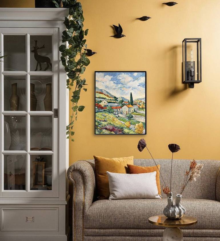 Original Expressionism Landscape Painting by Natalia Bessmertnova