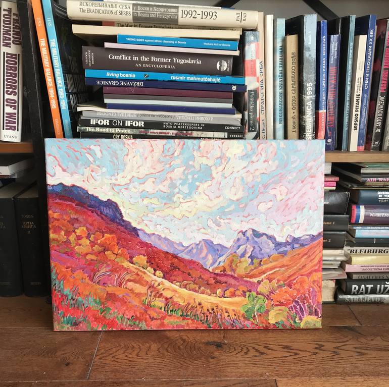 Original Expressionism Landscape Painting by Natalia Bessmertnova