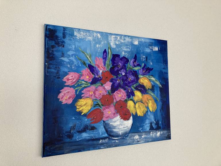 Original Expressionism Floral Painting by Hajnalka Fellmann