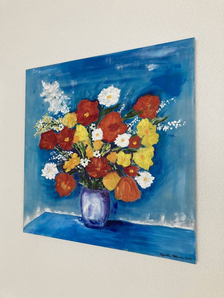 Original Floral Painting by Hajnalka Fellmann