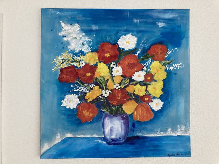 Original Floral Painting by Hajnalka Fellmann