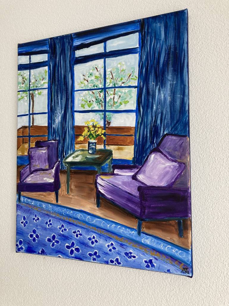 Original Contemporary Interiors Painting by Hajnalka Fellmann