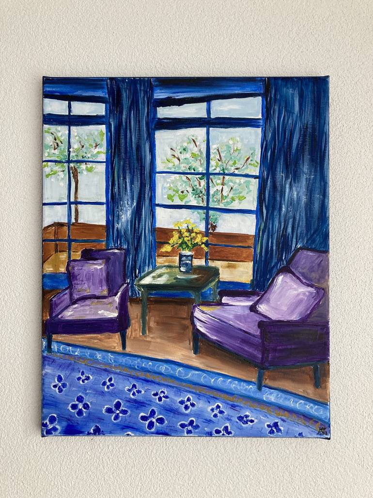 Original Contemporary Interiors Painting by Hajnalka Fellmann