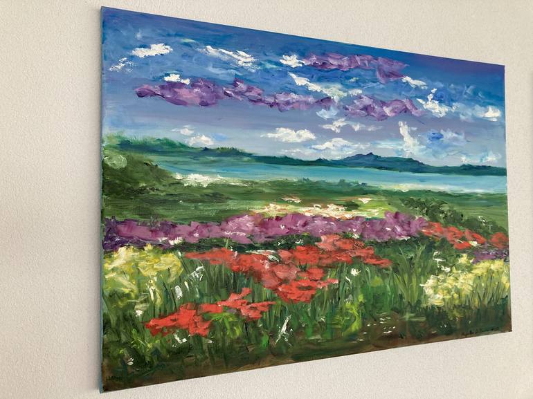 Original Abstract Expressionism Landscape Painting by Hajnalka Fellmann