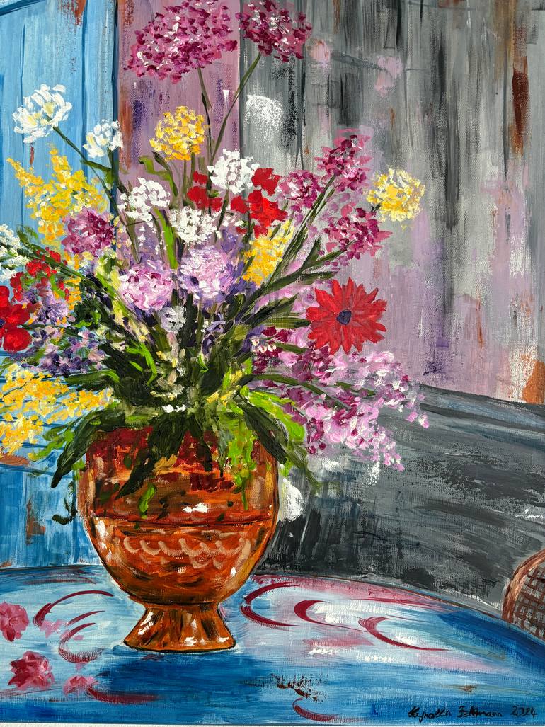 Original Abstract Expressionism Botanic Painting by Hajnalka Fellmann