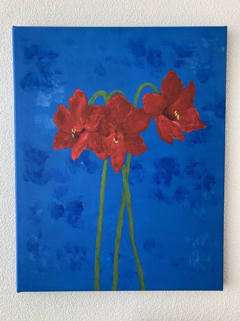 Original Modern Floral Painting by Hajnalka Fellmann